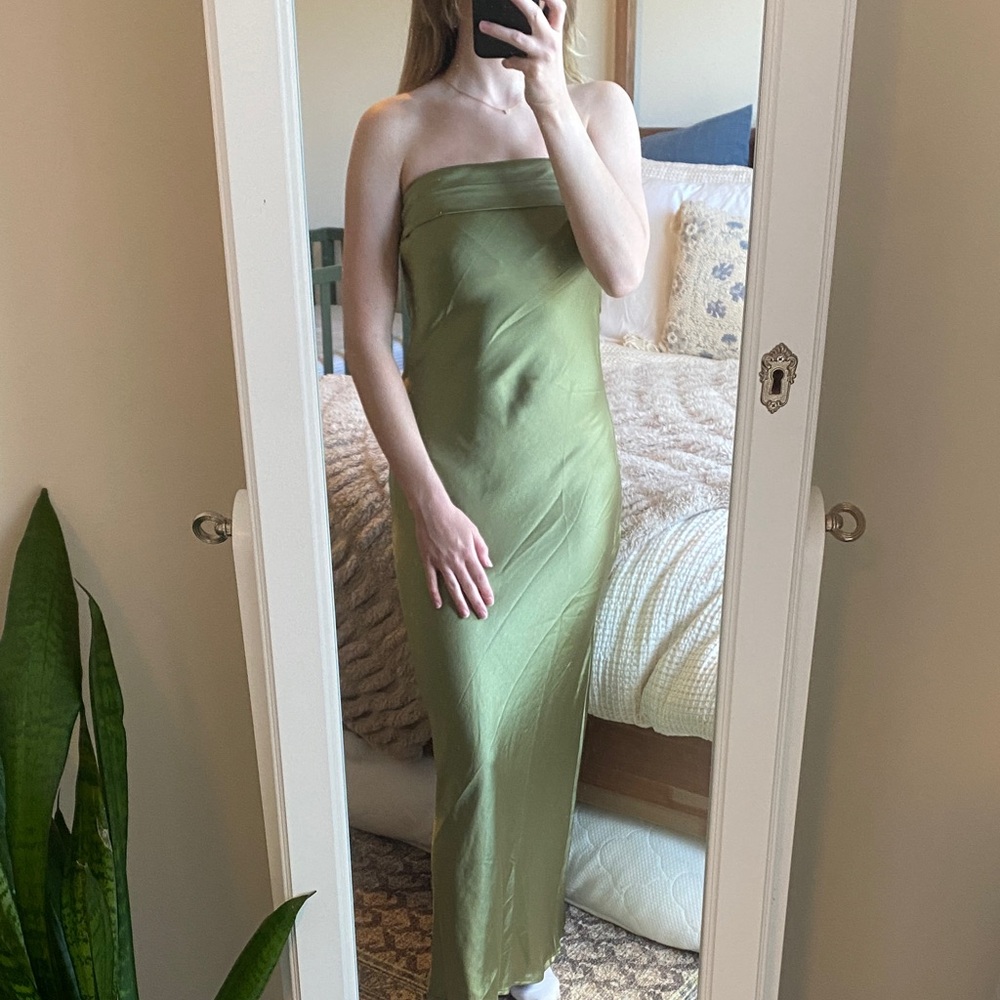 NWT Amazon Satin Strapless Backless Maxi Dress